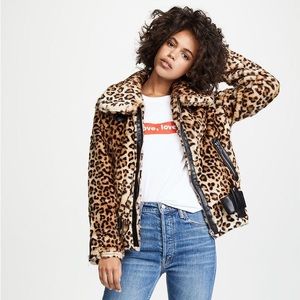 Blank NYC “Note To Self” Faux Leopard/Leather Moto Jacket, Size Medium, EUC